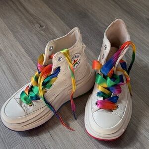 Converse Pride Platform High-Tops with Multicolor Laces